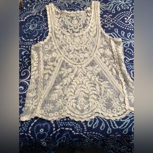 Xhilaration S/M off white lace top